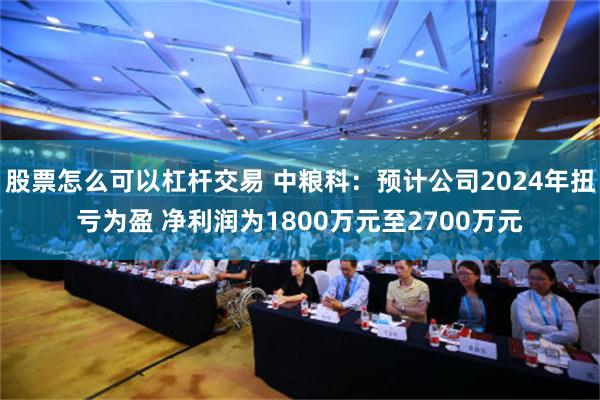 股票怎么可以杠杆交易 中粮科：预计公司2024年扭亏为盈 净利润为1800万元至2700万元